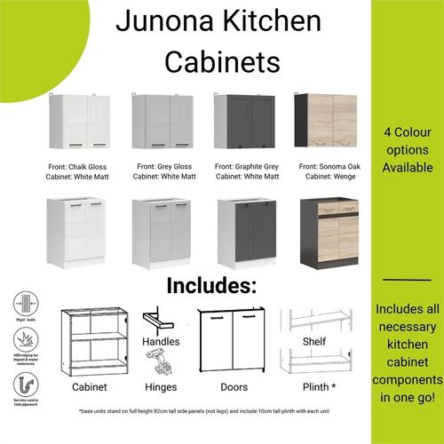 Corner Kitchen Cabinets Set Complete DIY Fitted 9 Units Shaker Dark Grey Junona — image 7