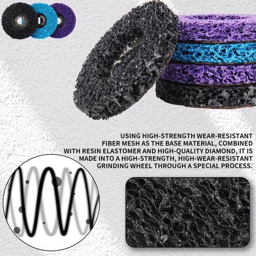 5Pcs 5 Inch Poly Strip Wheel Discs For Paint Rust Removal Cleaning Rotary Tool — image 7