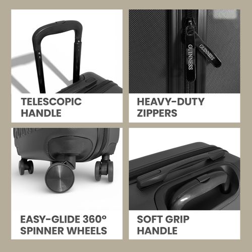 Guinness ABS Hard Shell Suitcase Travel Luggage, Combo Lock, Spinner Wheels — image 5