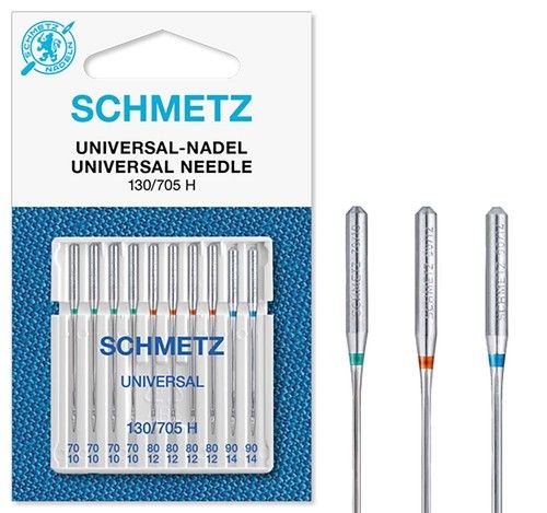 SCHMETZ  Machine Needles - Universal Assorted 70 - 90 130/705H (Pack of 10)