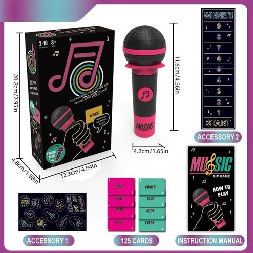 New Grab The Mic Fun Music Card Game Family Karaoke Party Board Games Music Game — image 3