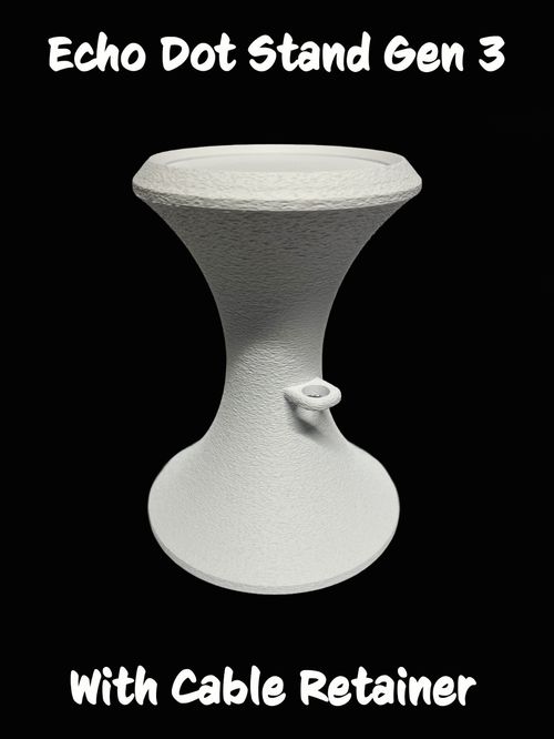 Tall White Custom Designed Stand  For Amazon Echo Dot Gen 3 Height 16 cm — image 3