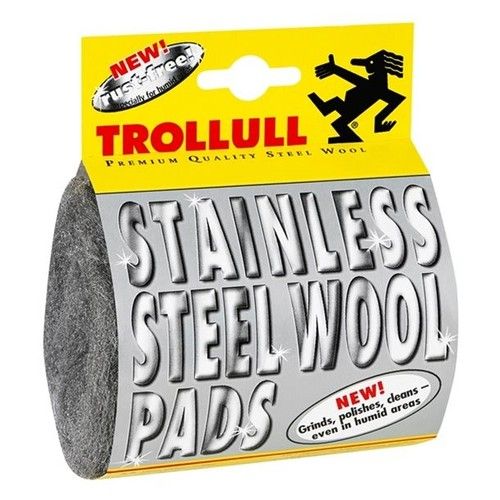 Trollull Stainless Steel Wool Pads Pack of 2 Wire Wool for DIY & Cleaning