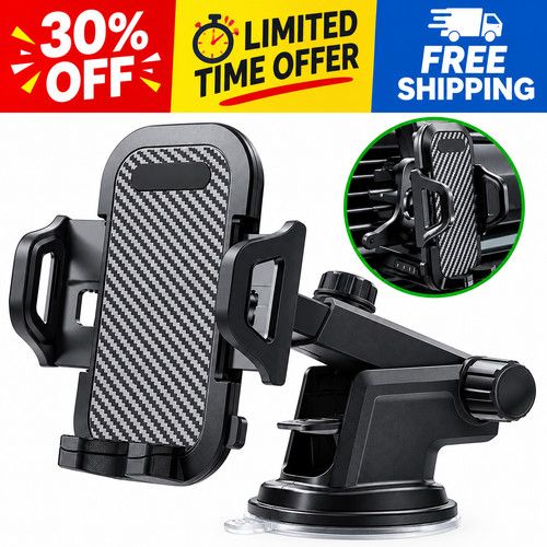 Car Phone Holder Universal Mount Mobile iPhone Windscreen Dashboard or Air Vent