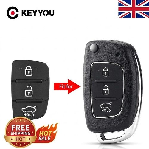 Hyundai i10 i20 i30 i40 ix20 ix35 3 Button Remote Key Fob Rubber Pad Repair UK