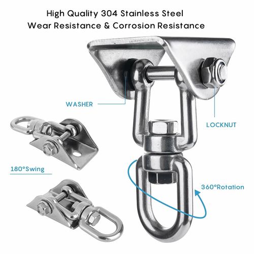 2x Ceiling Hook Swing Hanger Hook 360° Swivel Hanging Hammock Chair Hook Bracket — image 6