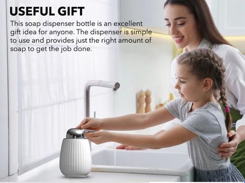 ZESPROKA Ceramic Soap Dispenser with Pump (12oz) Refillable Liquid Soap Bottle — image 7