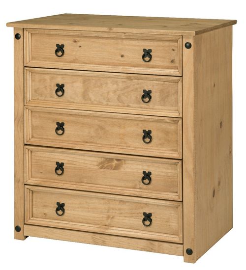 Corona Chest of Drawers Pine 5 Drawer Solid Pine Mexican Wax — image 8