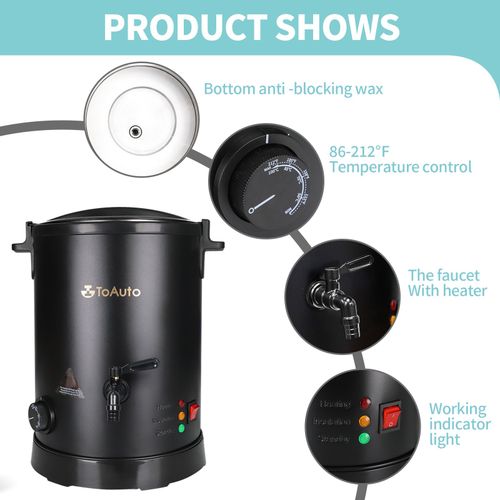 TOAUTO 8L Wax Melter Electric Melting Pot Furnace Spout for Soap Candle Making — image 7