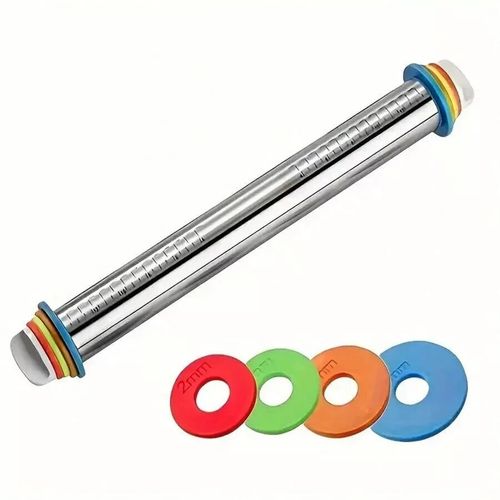 1pc Stainless Steel Adjustable Rolling Pin Thickness Ring Non Stick FrenchStyle) — image 1