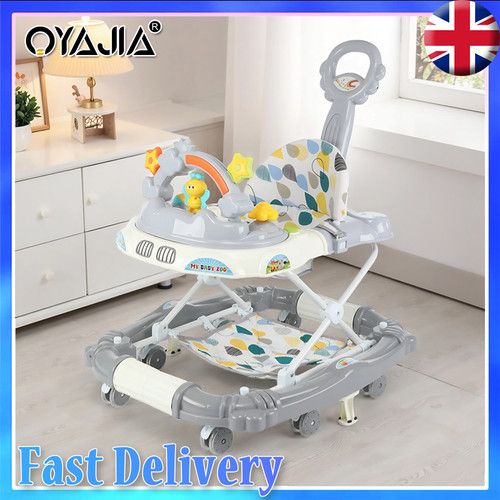 Baby Walker/Rocker Bouncer First Steps Push Along Activity Music Ride On Car NEW