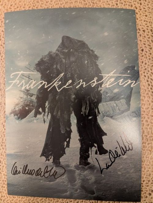 Lars Mikkelson + Guillermo del toro Signed PROOF A4 Frankenstein Poster print