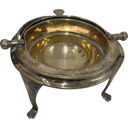 Vintage Silver Plated Domed Butter Dish With Engraved Lid and Initials — image 4