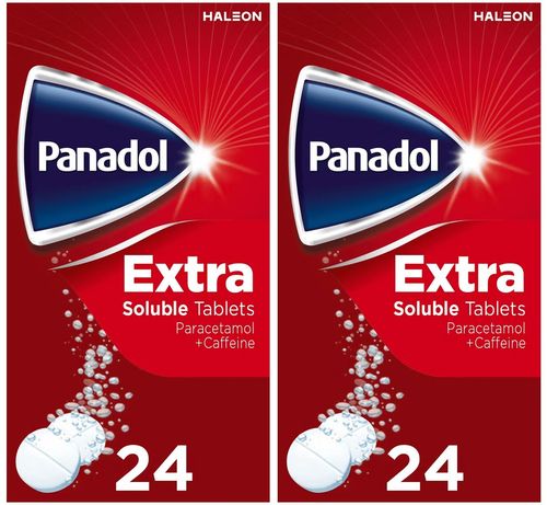 Panadol Extra Soluble Tablets - 500mg/65mg - Caffeine - 24 x 2 PACK — image 1