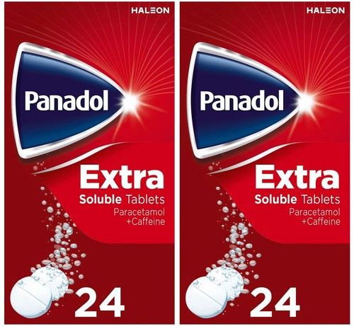 Panadol Extra Soluble Tablets - 500mg/65mg - Caffeine - 24 x 2 PACK