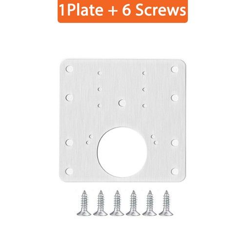 12 Kitchen Cupboard Door Hinge Repair Kit Plate and Fixing Screws Cabinet Hinges