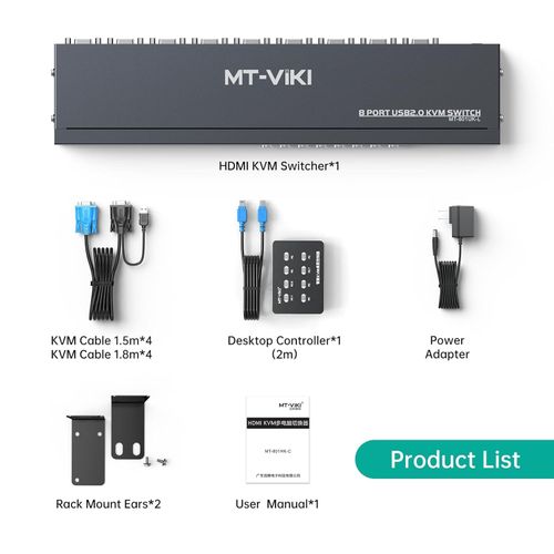 KVM VGA Switch 8 Port, MT-VIKI USB Rackmount Console 8 Port  — image 5