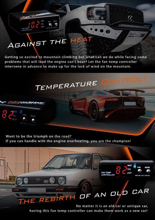 Cooling Fan Temperature Controller Display Engine Radiator Water Oil Temp 12v — image 15