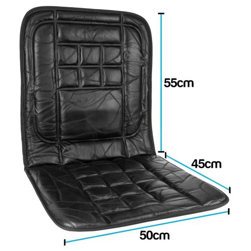 ORTHOPAEDIC LEATHER CAR FRONT SEAT PAIR COVER BACK SUPPORT CUSHION COVERS BLACK — image 4