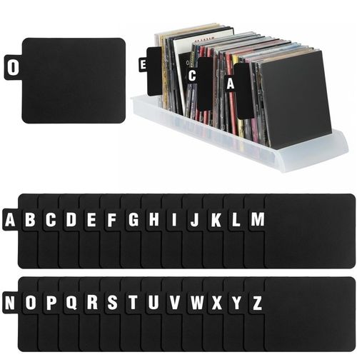 26pcs Black CD/DVD/Vinyl Record Organizer Dividers A-Z Alphabet Tab File Storage — image 1