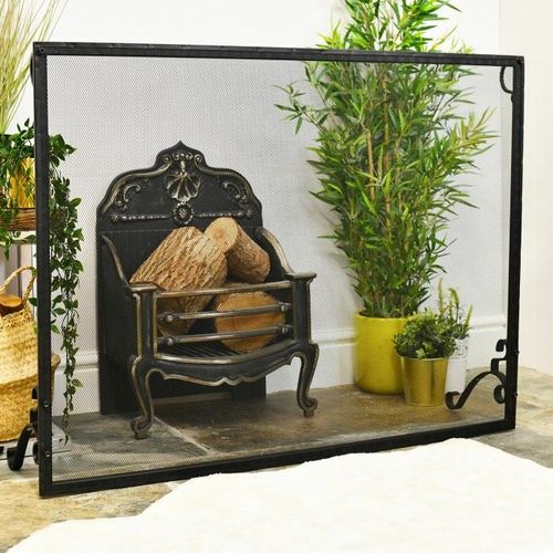 New Steel Black Finish Extra Large Fire Screen / Fire Guard — image 1