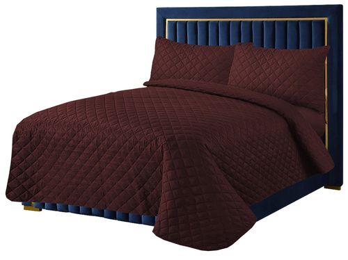 3 PIECE QUILTED BEDSPREAD BED THROW SINGLE DOUBLE KING SIZE EMBOSSED BEDDING SET — image 6