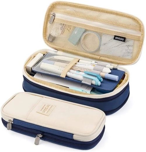 Large Pencil Case Multi Compartment Pen Bag School Stationery Storage Box Kids
