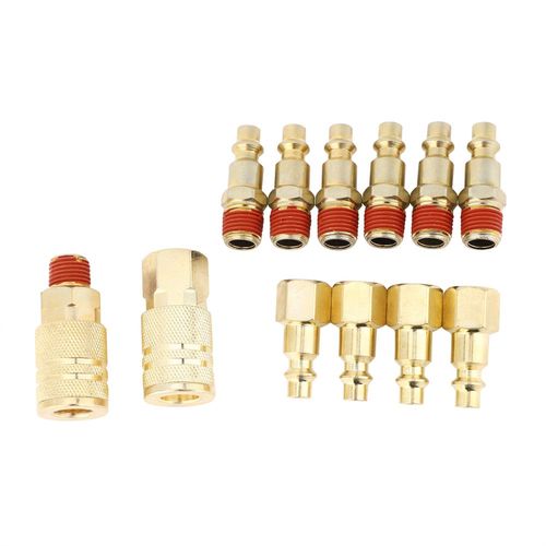 12x Quick Coupler Pneumatic Brass Plated Iron Quick Fitting Connector NPT 1/4in — image 13