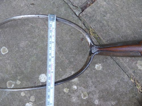 Vintage Pitch Fork - 2 Prong hay fork - Old Farm Tool. Long wooden handle. — image 9