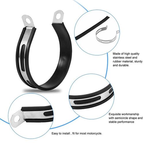 Motorcycle Exhaust Muffler Silencer Hanger Clamp Strap Mount Bracket — image 7