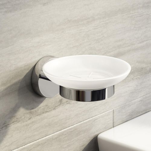 Soap Dish Toothbrush Holder Bathroom Accessory Set Traditional Chrome Wall Mount — image 3