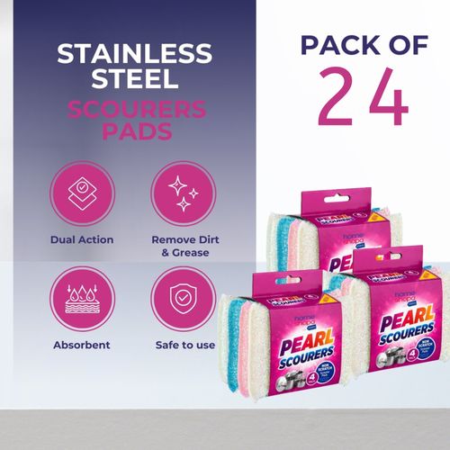 Non-Scratch Scouring Pads Pearl Scourers 24 Multi-Purpose Cleaning Non Stick Pan — image 2