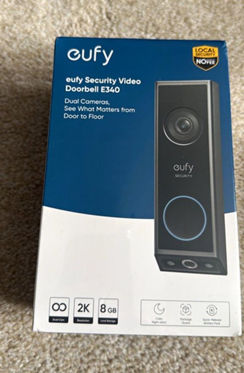 eufy Security Video Doorbell E340 Dual Camera 2K Wi-Fi Alexa/Google Battery