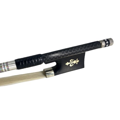 4/4 Violin Bow Carbon Fiber Braided Straight Pernambuco Level Natural Bow Hair — image 7