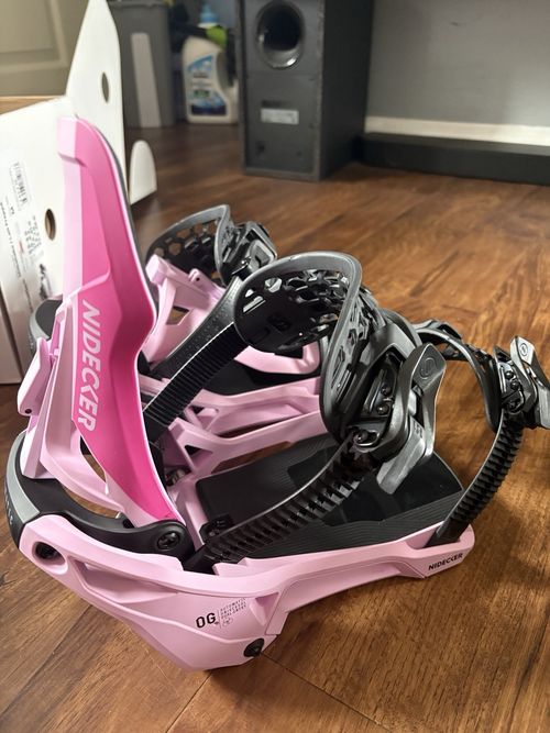 Nidecker OG Supermatic Snowboard Bindings Milkshake Pink/Black Size M — image 10