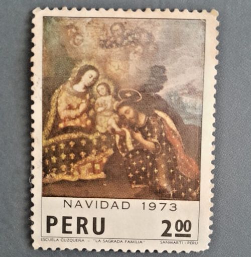 Peru Postage Stamp 1973 – Cuzco School "La Sagrada Familia" Christmas