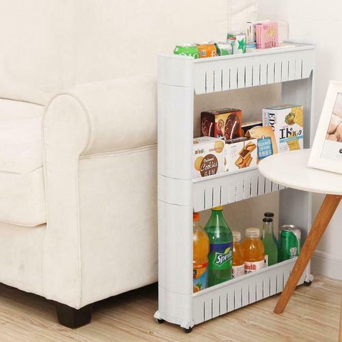3 Tier Slide Out Multi Storage Cabinet Tower Folding Rolling Castor Trolley Rack — image 6