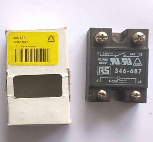 RS Solid State Relay 45A 240V AC 3-32V DC SPST Panel Mount Indicator Light