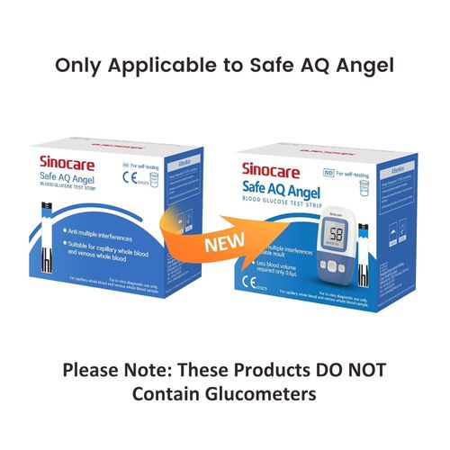 sinocare Safe AQ Angel Diabetes Strips/Blood Glucose 1 count (Pack of 100)  — image 2