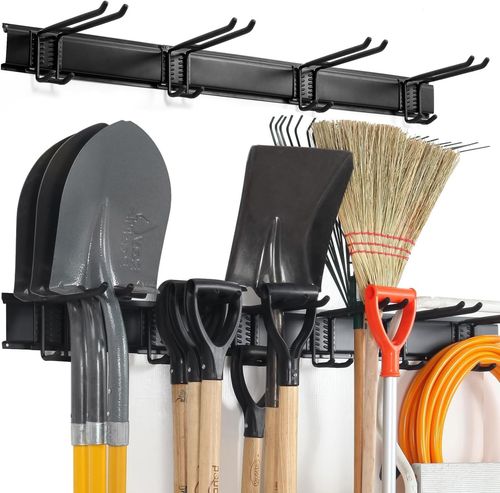 Garage Garden Tool Holder Storage Rack Shed Wall Mounted Organiser Long Hooks — image 2