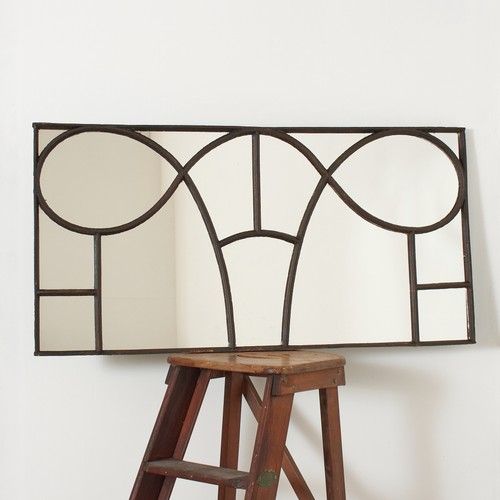 Antique Vintage Reclaimed Antique Art Deco Window Mirror- AE