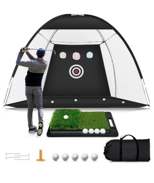300cm 10 x 7ft Indoor Outdoor Golf Practice-Net Golf Hitting Cage Golf Training