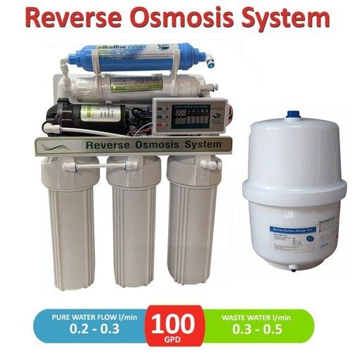 6 Stage Reverse Osmosis Pumped System  -100 or 200 GPD-Autoflush- LCD-TDS