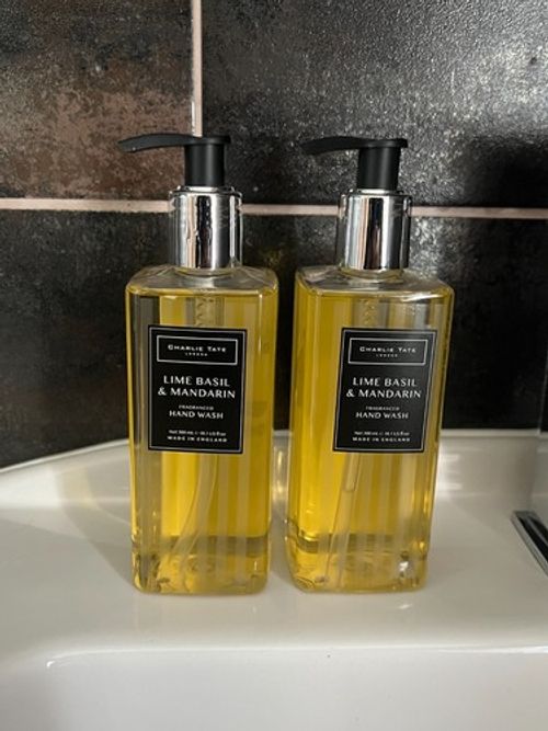 2 x Charlie Tate Lime Basil Mandarin Luxury Hand Wash, 300ml, Made in England
