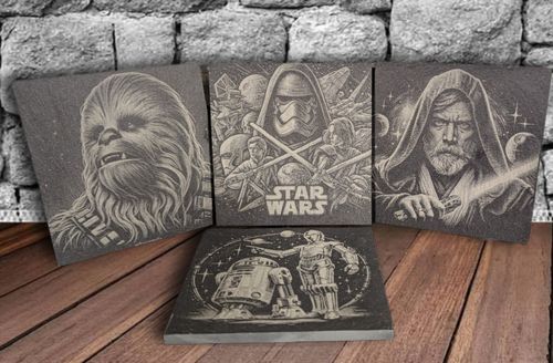 Star Wars Slate Coaster Set Gift idea Collection Home Decore Kitchenware Drinks  — image 2