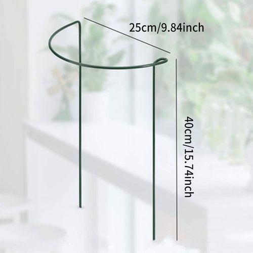 8 Pack Bow Plant Support Stakes Half Round Flower Support Ring Cage Frame Metal — image 2