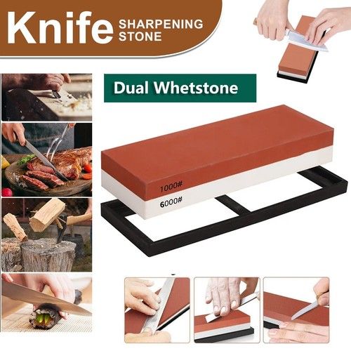 1000/6000 Dual Whetstone Waterstone Knife Sharpening Water Wet Stone Sharpener