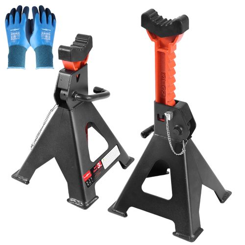 2PC Axle Stands Car Jack Stands 3 Ton Lifting Capacity Double Locking Universal — image 8