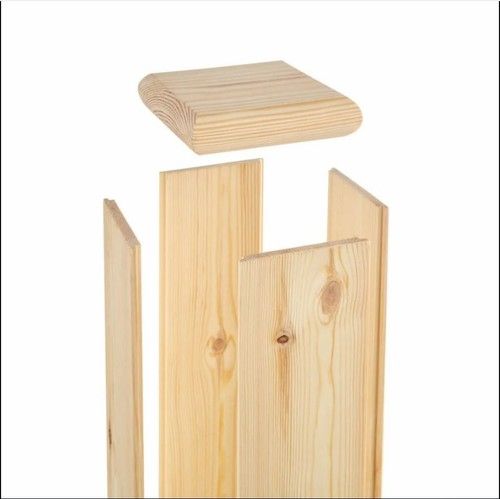 Newel Post Cladding Kit with Flat Cap – Pine – Fits Over Existing Posts up 90mm