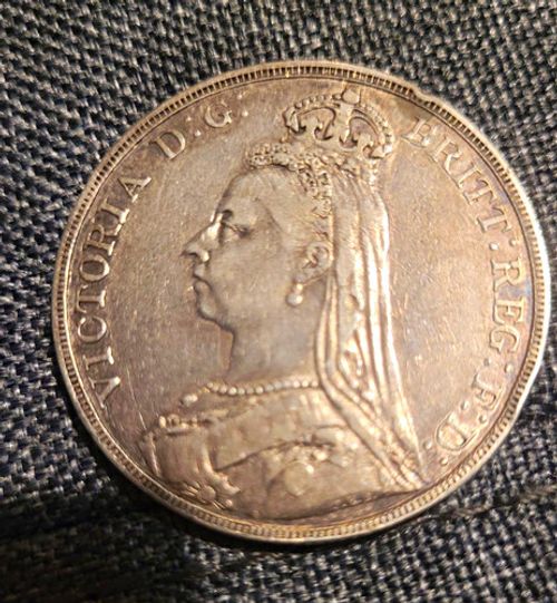 1889 Queen Victoria Crown Coin - St George & Dragon Reverse, Uncertified
